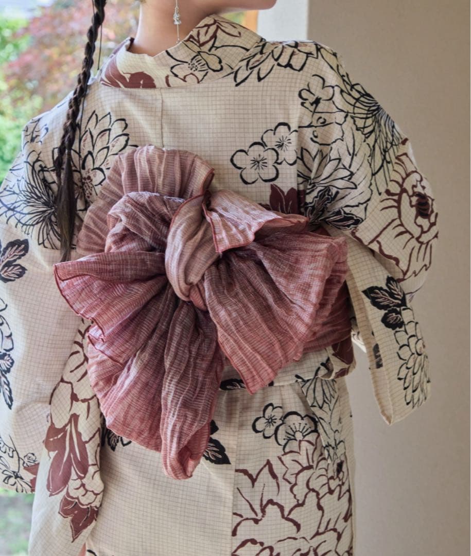 花柄浴衣・帯セット　hinari