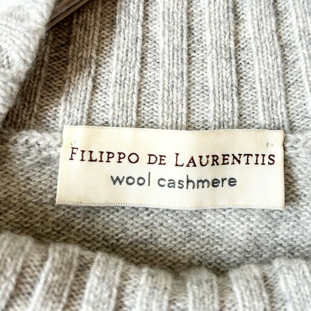 3152y美品フィリッポデローレンティス 7Gカシミヤウールモックネックニット