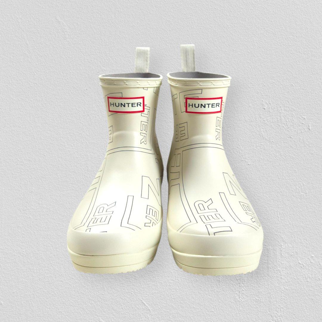 靴 HUNTER Logo Print Short Rain Boots 23cm