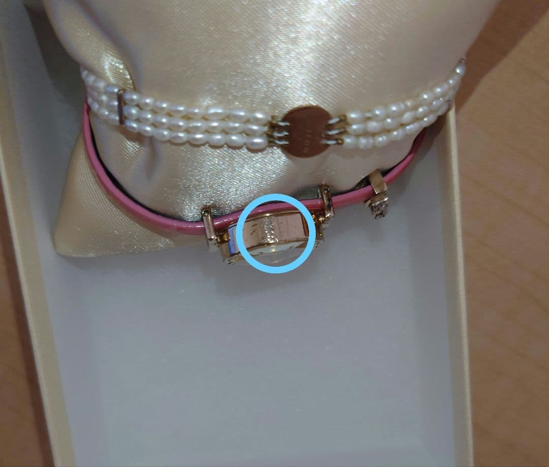 NOJESS 腕時計 パールビーズブレスレット　リボンチャーム　ピンクベルト