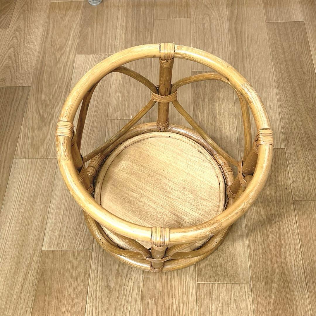【良品】 ラタン ドレッサー 鏡台 化粧台 スツール付き 籐家具　古家具 レトロ