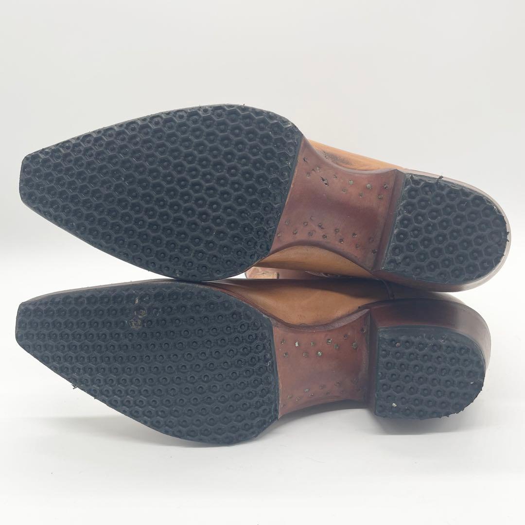 【良品】Tony Lama トニーラマ ウエスタンブーツ 刺繍 レザー ブラウン