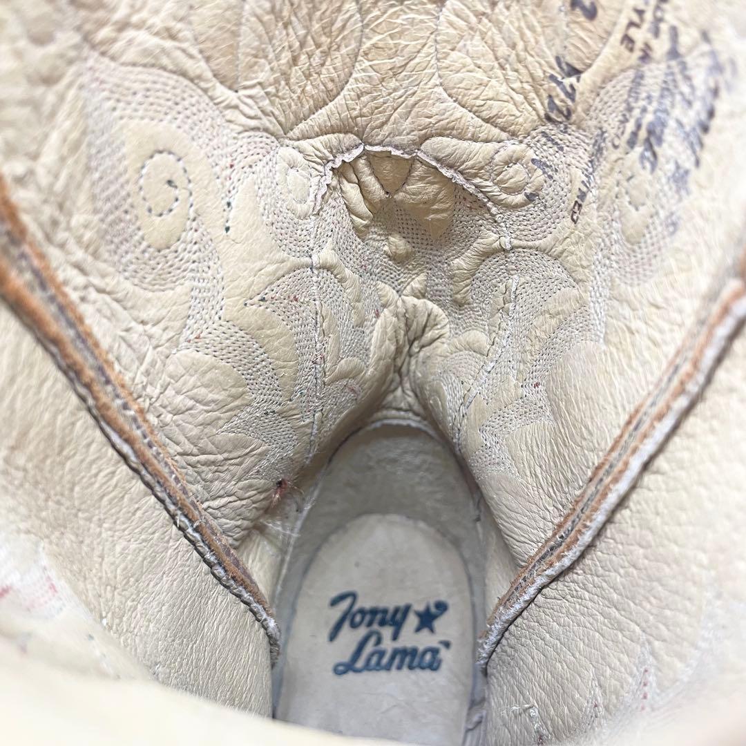 【良品】Tony Lama トニーラマ ウエスタンブーツ 刺繍 レザー ブラウン