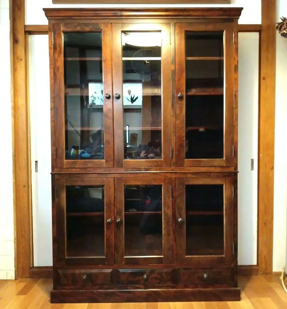 ガラスキャビネット 本棚　ディスプレイケース　書棚　ブックシェルフ