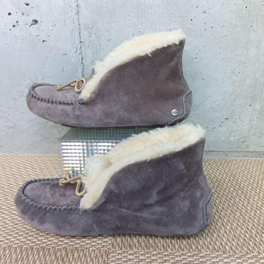 【極美品】UGG アグ アレーナ モカシン ムートンブーツ23cm グレー