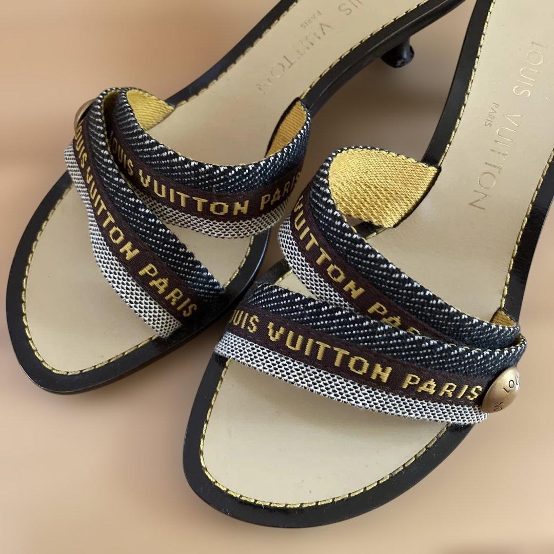 ルイヴィトン　ミュール　サンダル　ナイルラインウェッジクロスサンダル
