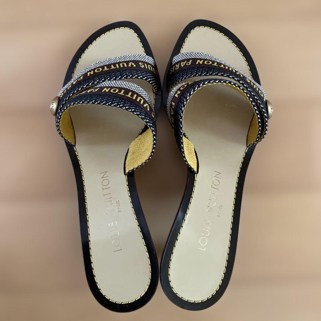 ルイヴィトン　ミュール　サンダル　ナイルラインウェッジクロスサンダル