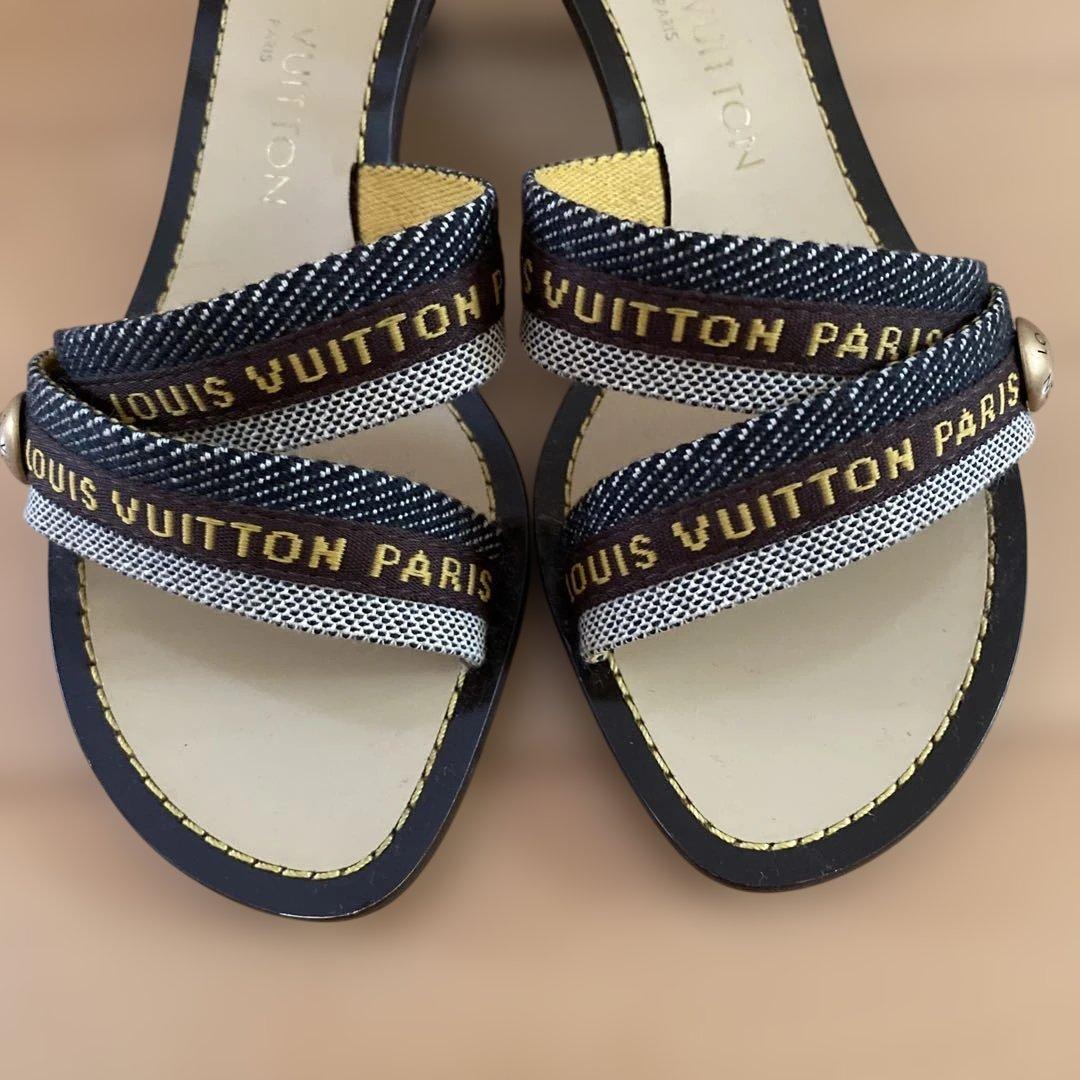 ルイヴィトン　ミュール　サンダル　ナイルラインウェッジクロスサンダル