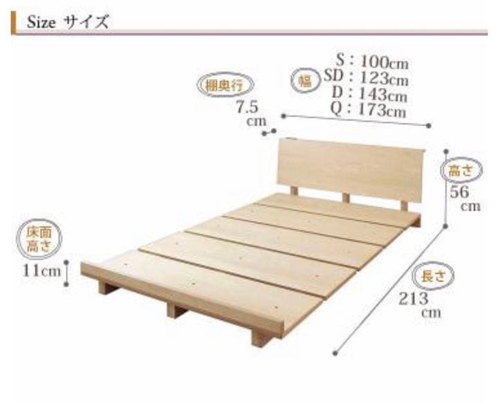 新品  フロアダブルベッド  フレームのみ