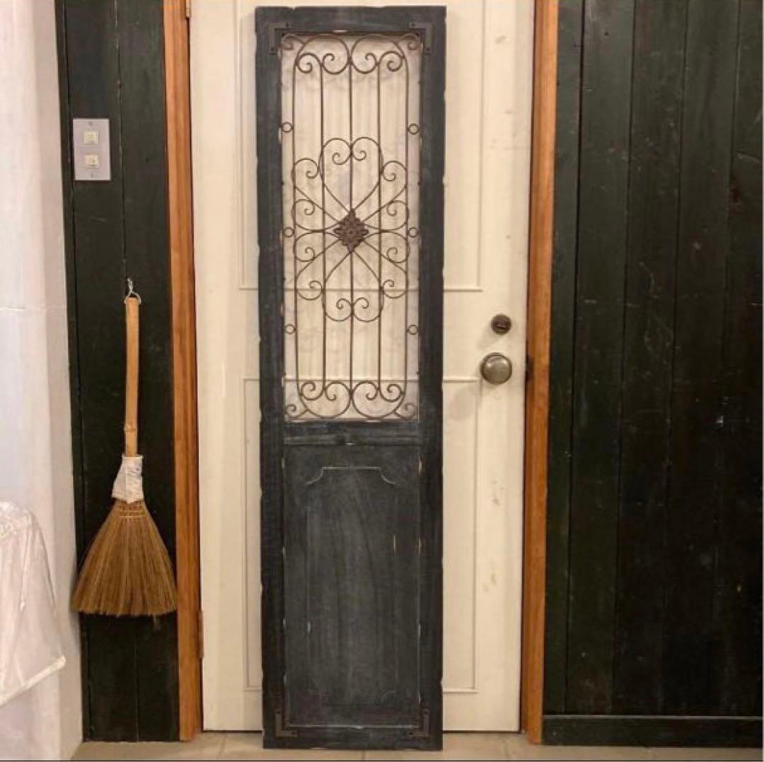 アイアンウッドアンティークフィニッシュ ウォールデコ壁掛可 ウッドドアブラック