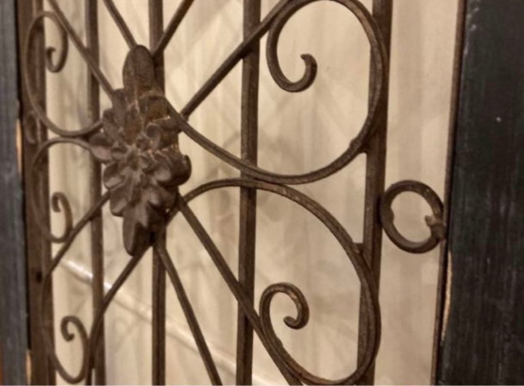 アイアンウッドアンティークフィニッシュ ウォールデコ壁掛可 ウッドドアブラック