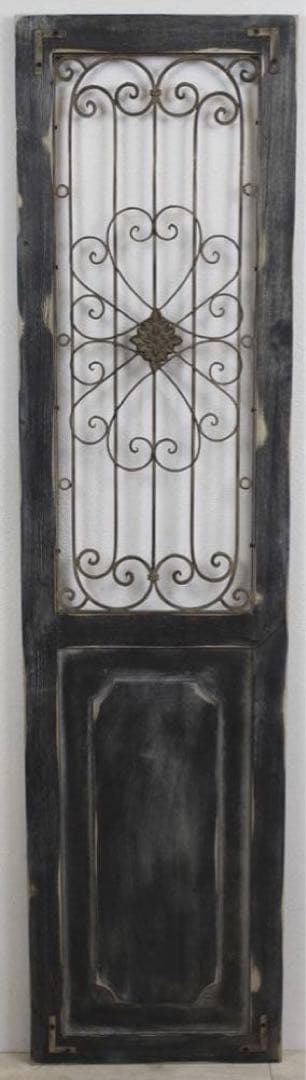 アイアンウッドアンティークフィニッシュ ウォールデコ壁掛可 ウッドドアブラック