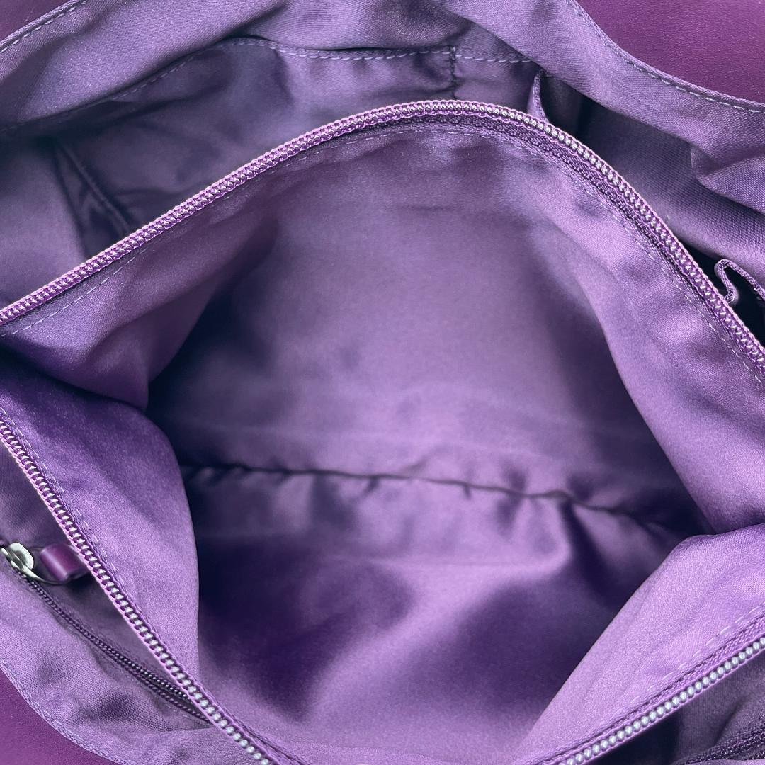 美品 COACH トートバッグ キャンバス レザー パープル シグネチャー