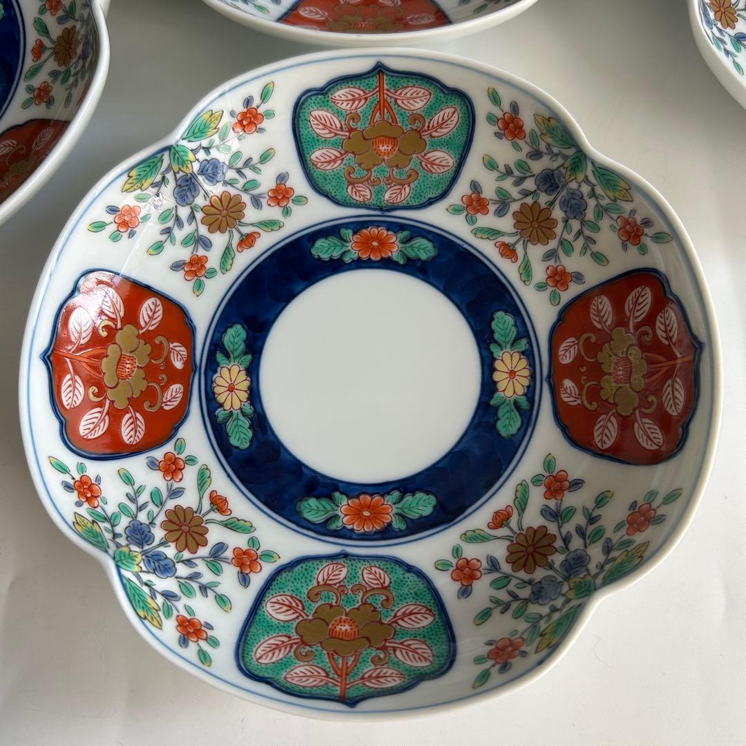 有田焼　賞美堂　其泉窯　四方木甲草花文　食器5枚セット