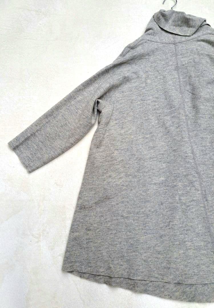 223　美品　ヨーガンレール　ウール100%コート　変形ハイネック M