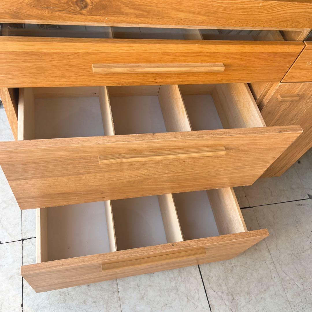 取付無料！東馬 大川家具 OCTA105 北欧風天然木ナチュラルキッチンボード✨