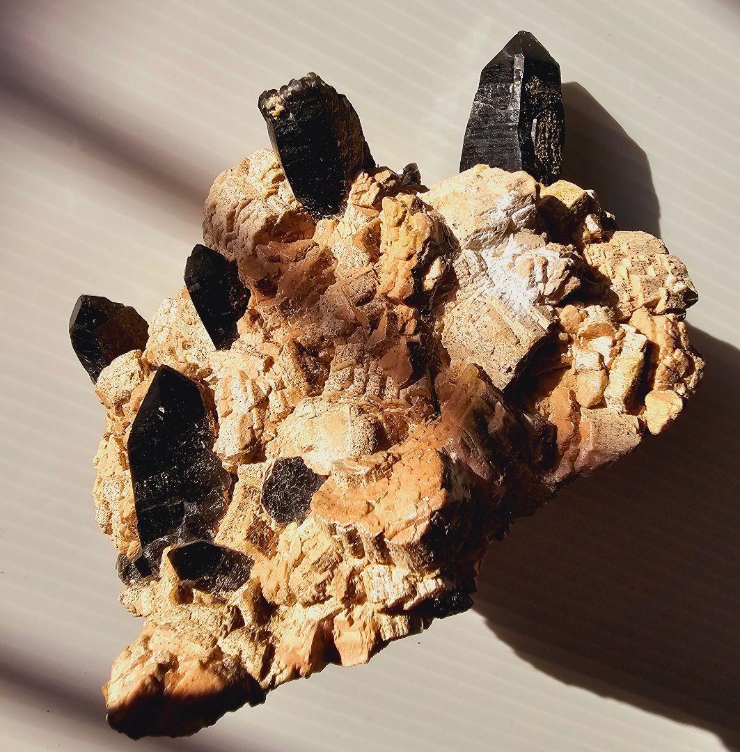 約750gあり★チベット産 モリオン(黒水晶)クラスター