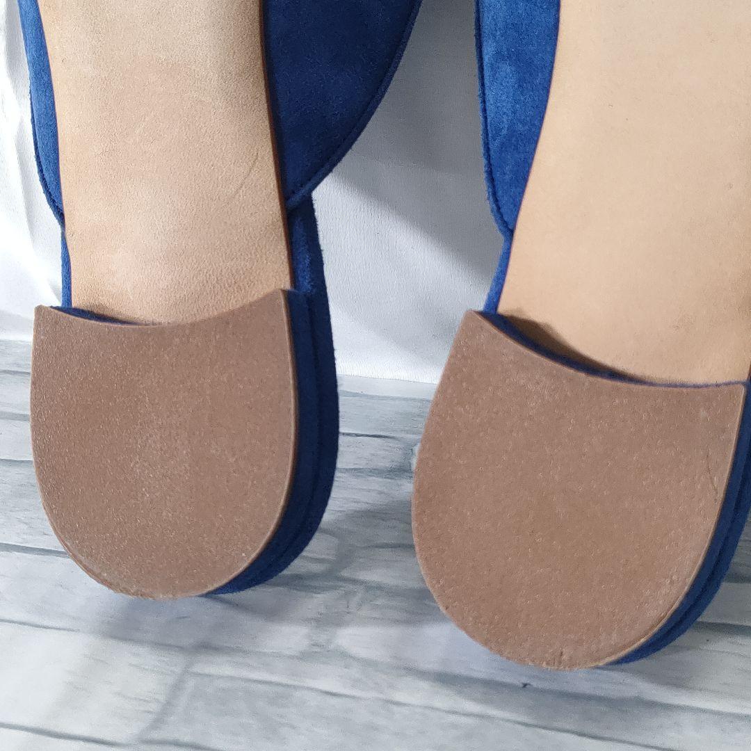 保存袋付き✨マノロブラニク　メイセール　スウェードミュール　バックル　ブルー38