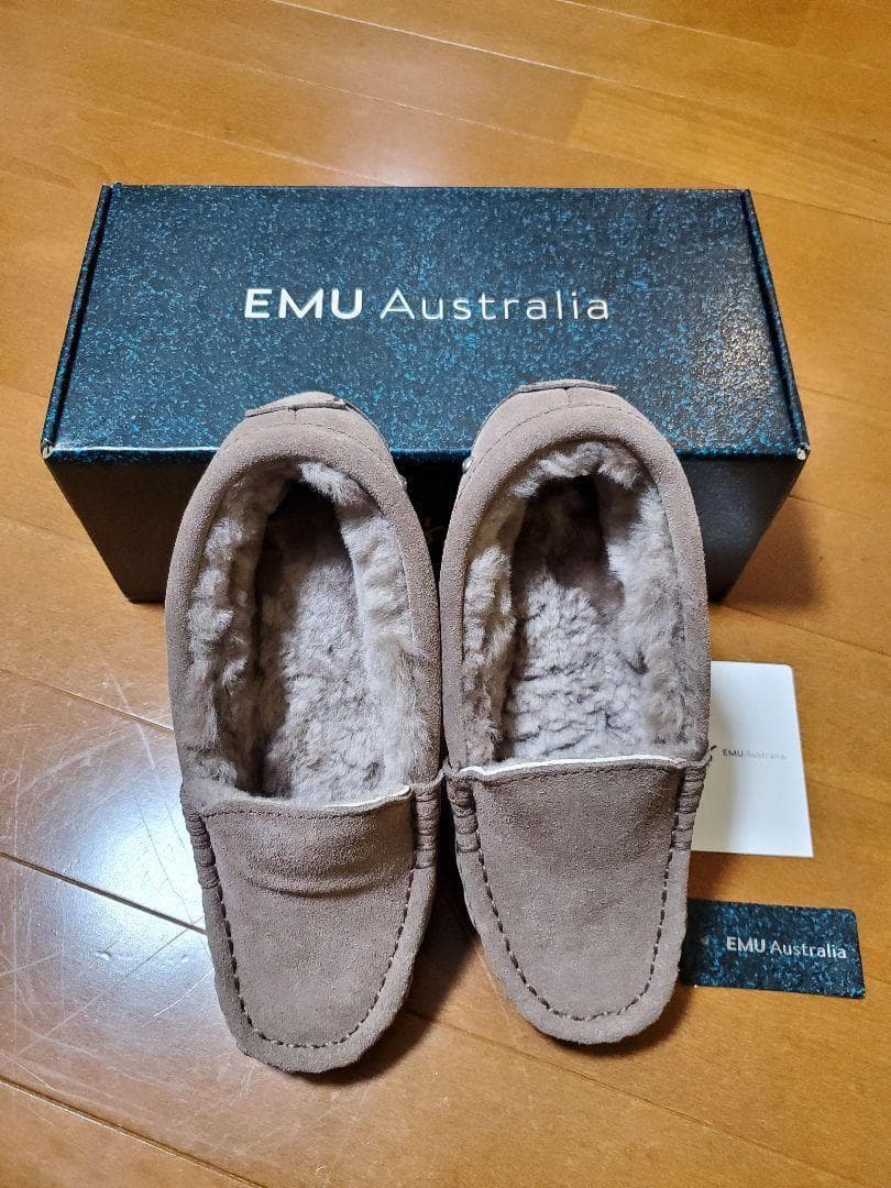 新品 未使用　emu Australia/エミュ　ブラウン　モカシンシューズ
