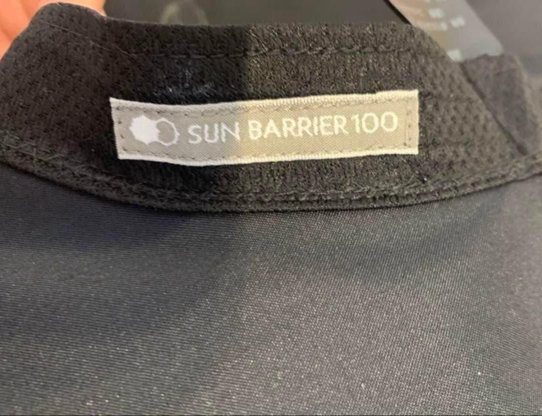 【美品】Lサイズ サンバリア100 ワイドハット　日よけ　UV対策　ブラック