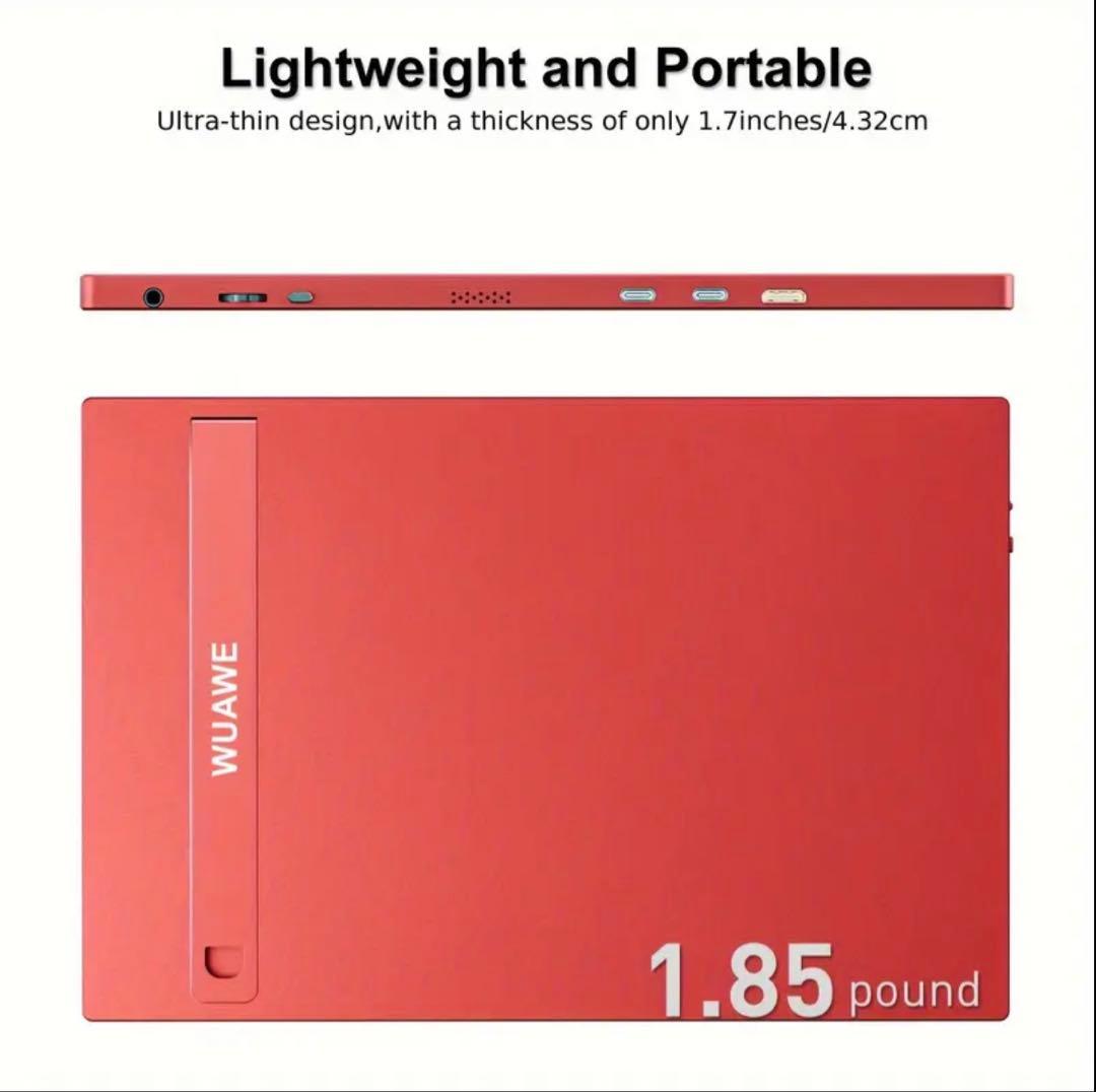 WUAWE 16インチ モバイルモニター 1920×1200P 60Hz レッド
