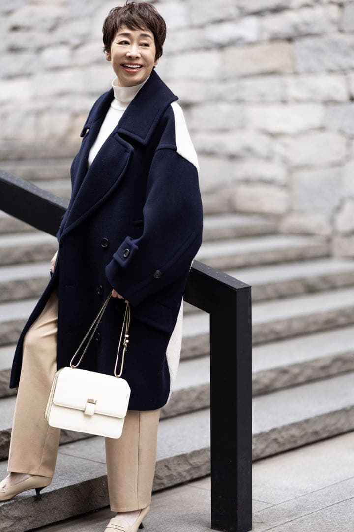 STUMBLY メルトン×ボア コンビネーション ピーコート