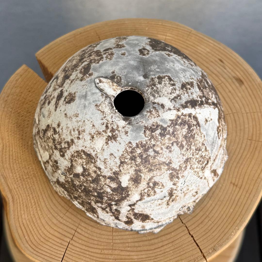 たけろうポット ちぎり 白サビ 安西岳郎 芽の巣山 植木鉢