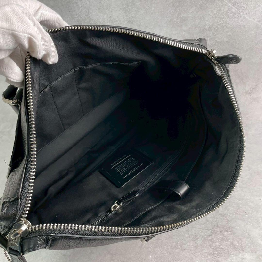 COACH 2WAY ブラック　黒いレザー ビジネスバッグ
