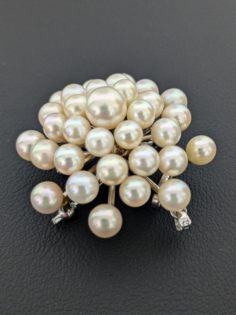 リ*ン様 本真珠　パールブローチ　帯留め　SILVER950