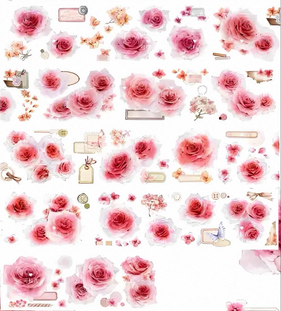 雾面PET5.5cm×5m 蔓染 海外マスキングテープ　海外マステ　花