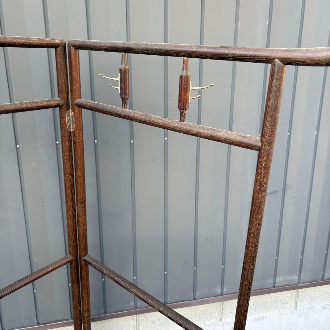 昭和レトロ 和風 古民具 漆塗り 衣桁 衣紋掛け 古道具 和家具 コゲ茶 着物