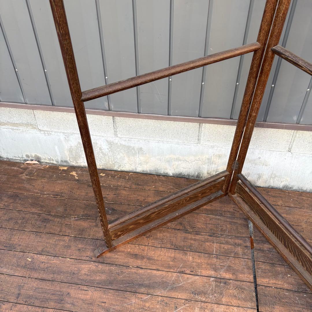 昭和レトロ 和風 古民具 漆塗り 衣桁 衣紋掛け 古道具 和家具 コゲ茶 着物