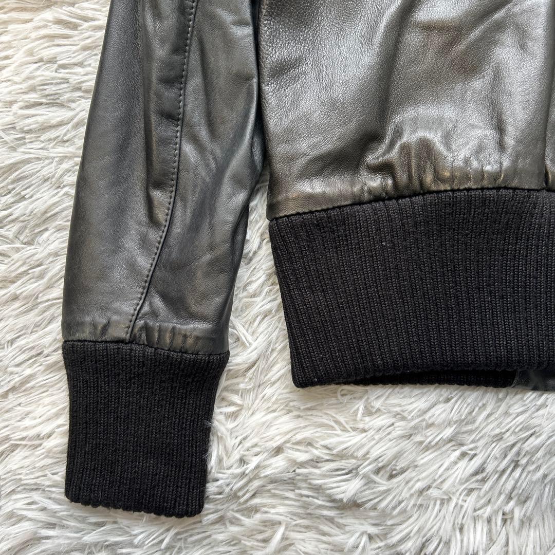 AVIREX ラムレザージャケット ライダース ブラック Sサイズ