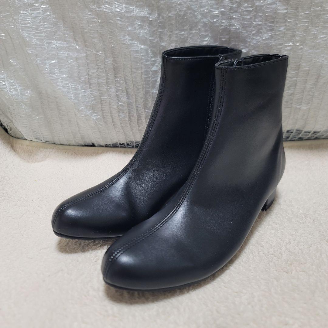 ラクナ RAKUNA 整体シューズ ブラック ショートブーツ サイドジップ M