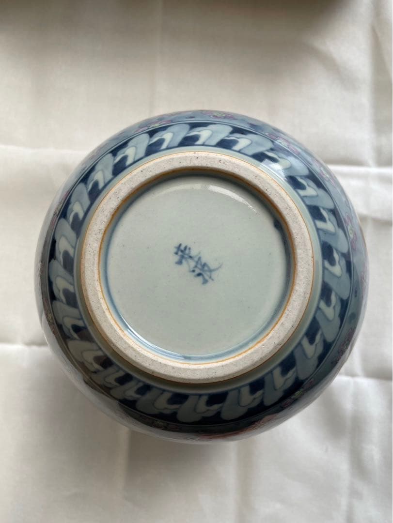 【六代目走波・走波焼】染錦あやめ波兎草花文(箱あり)