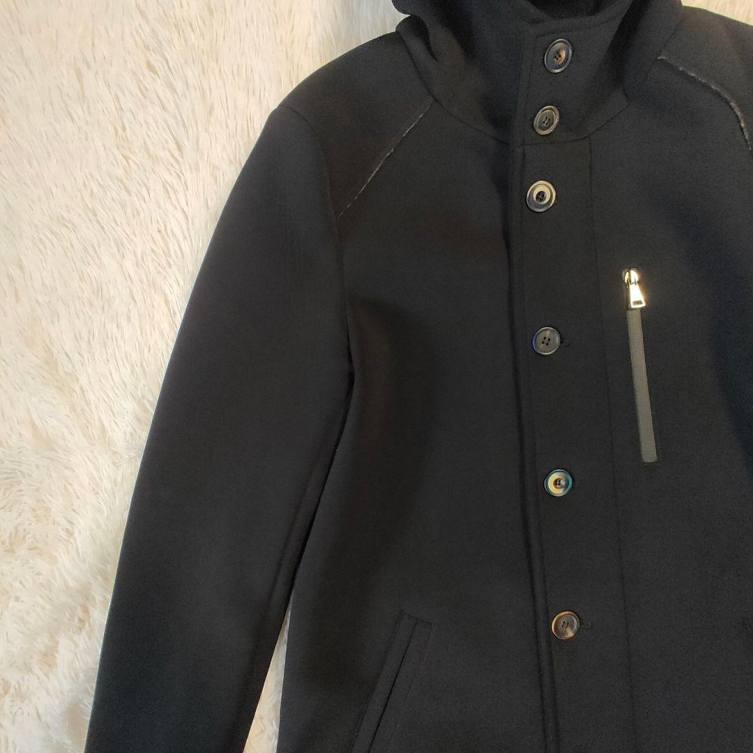 BOB ボンディングコート 大きいサイズ フーデットコート チェック ブラック