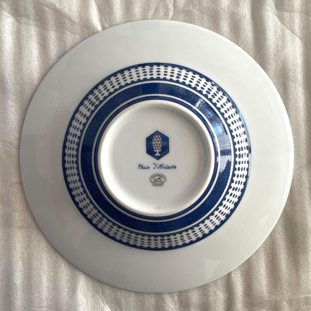 【未使用品】廃盤品貴重　エルメス　ブルーダイユール　スープ皿