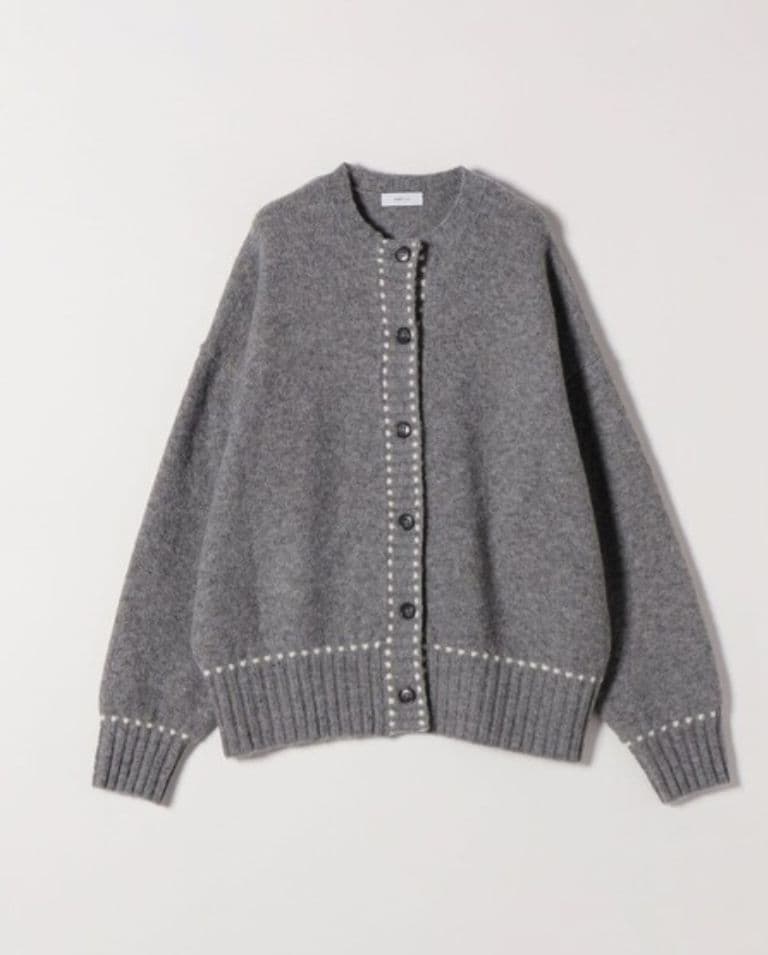 ぺぺ ステッチ デザイン ルーズ ニット カーディガン　SHIPS any