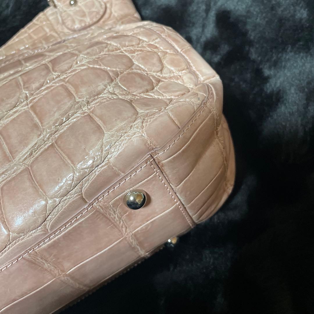 〖JRA認定品〗クロコ ハンドバッグ