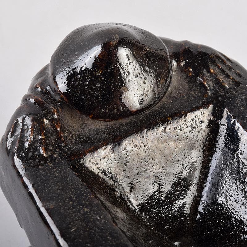 茶道具　楽吉左衛門　九代了入作　一閑人　蓋置　共箱　V　R9013