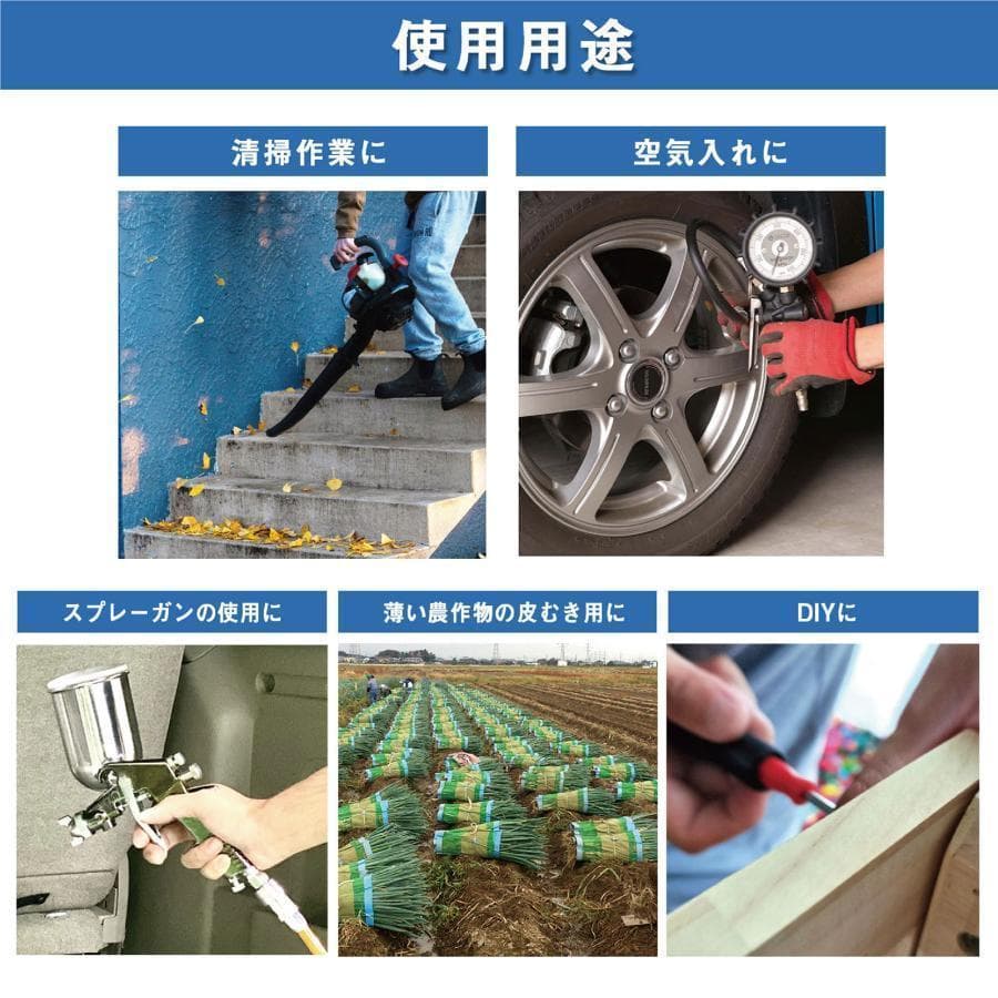 B2228エアーコンプレッサー 100v 圧力計 業務用 40l静音 大容量　白