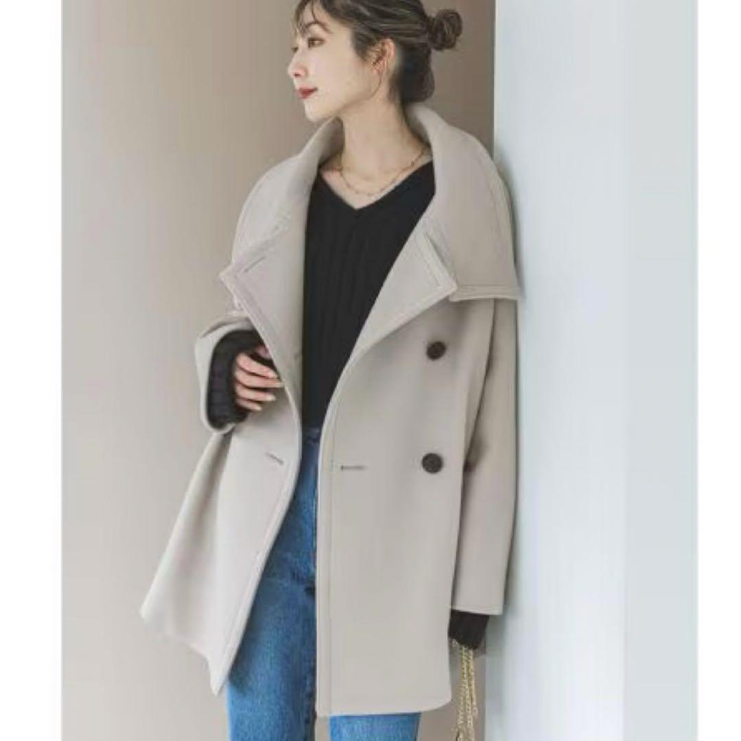 2023AW NOBLE スタンドカラーオーバーコート　ベージュ