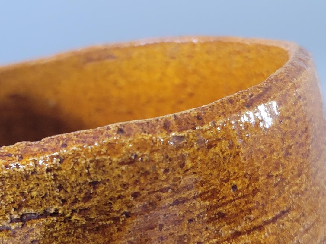 茶道具 飴釉茶碗 好楽造 共箱 大徳寺 書付 DT773