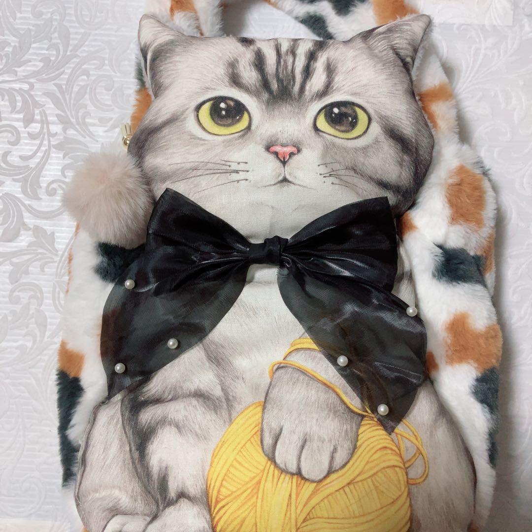 ね*】様 ビッグサイズサバ猫ちゃんトートバッグ　コヤンイサムチョン　ふわモコ三毛