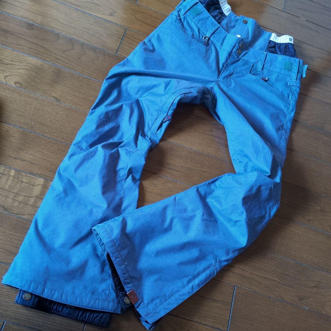 ROXY　スノボウェア　上下セット　デニム風　重ね着風　総柄 幾何学