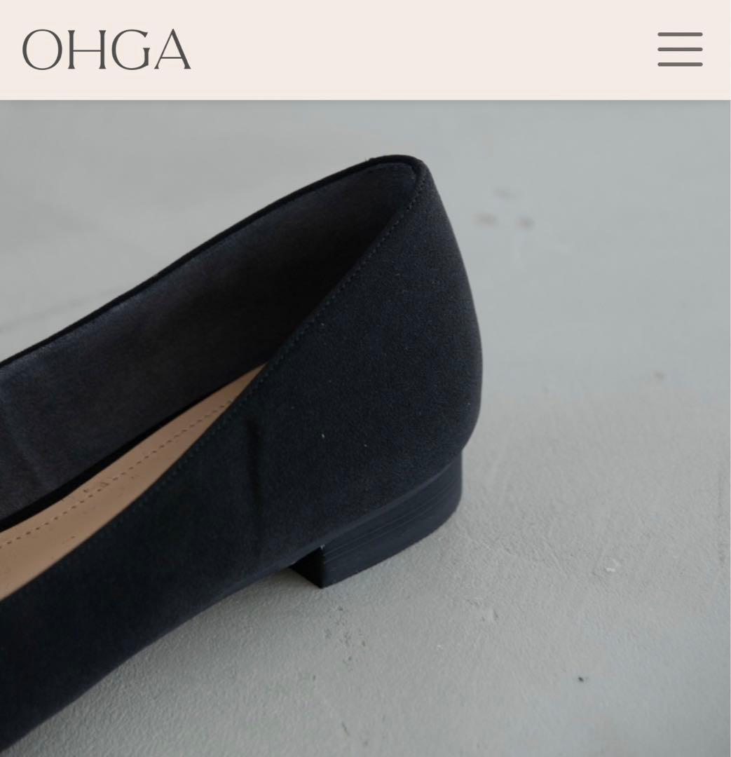 OHGA ベロアリボンパンプス