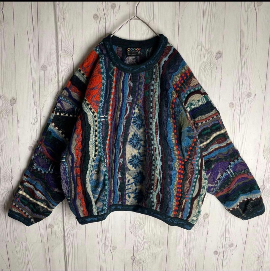 【1点モノ】クージー☆立体 3D編み アボリジニアート ニット セーター