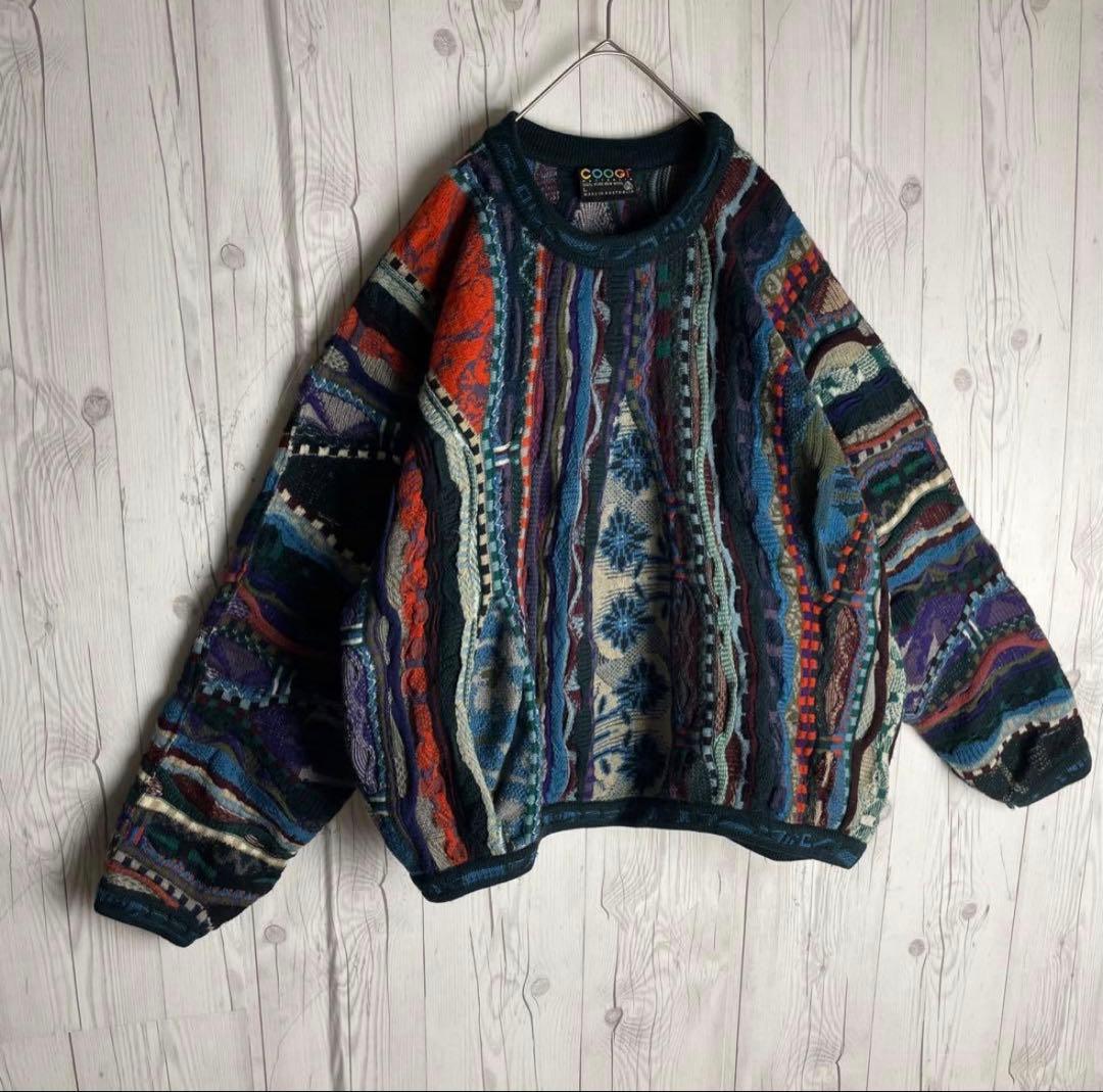 【1点モノ】クージー☆立体 3D編み アボリジニアート ニット セーター