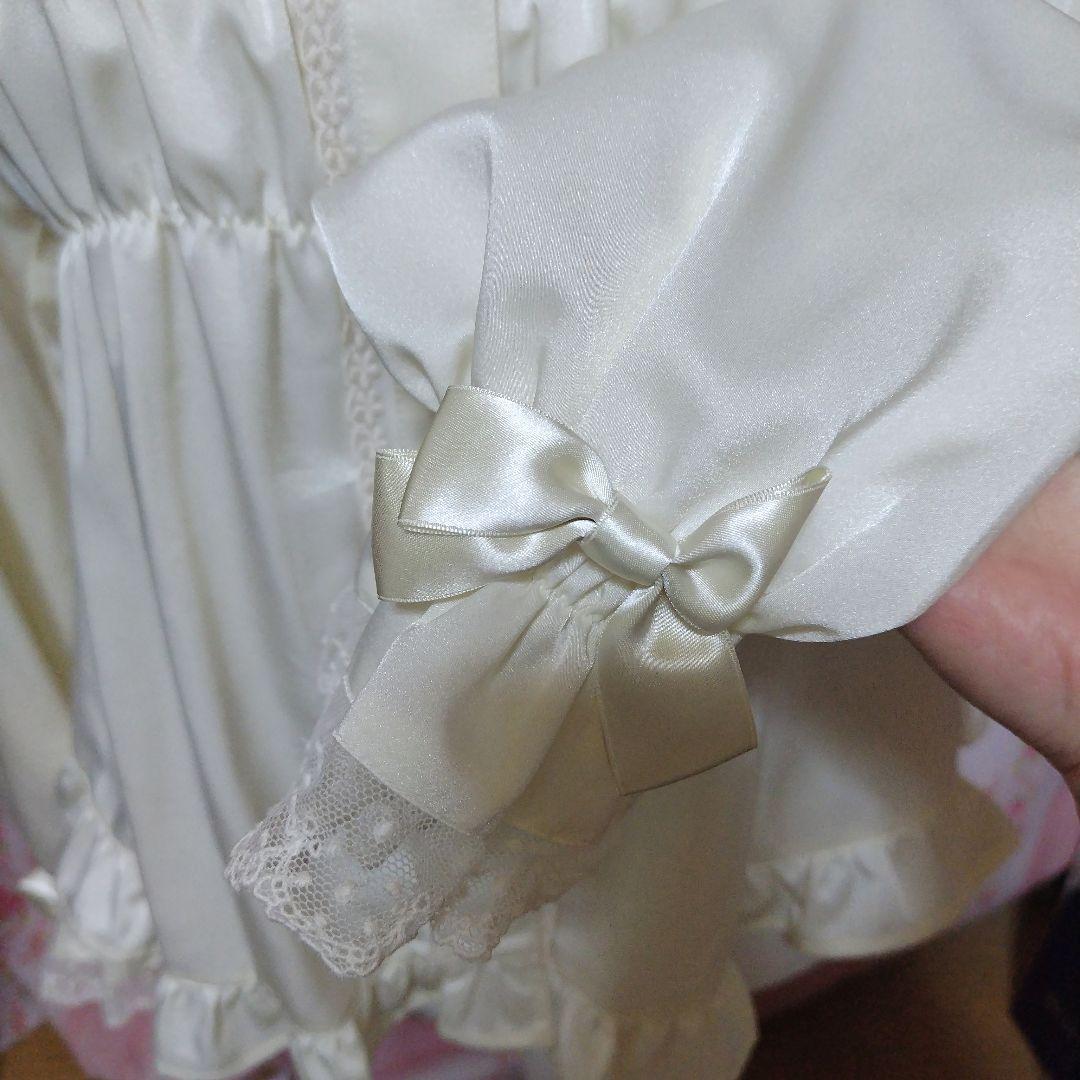 ベイビーザスターズシャインブライト★シャーリングブラウス&ヘドレセット★生成り