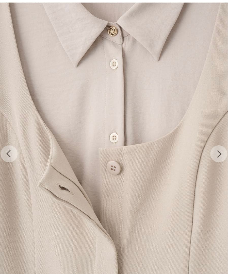 シャツレイヤードミニワンピース